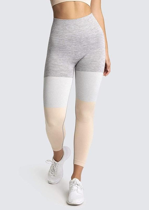 the keeper SET full length legging & crop colour block pale blush